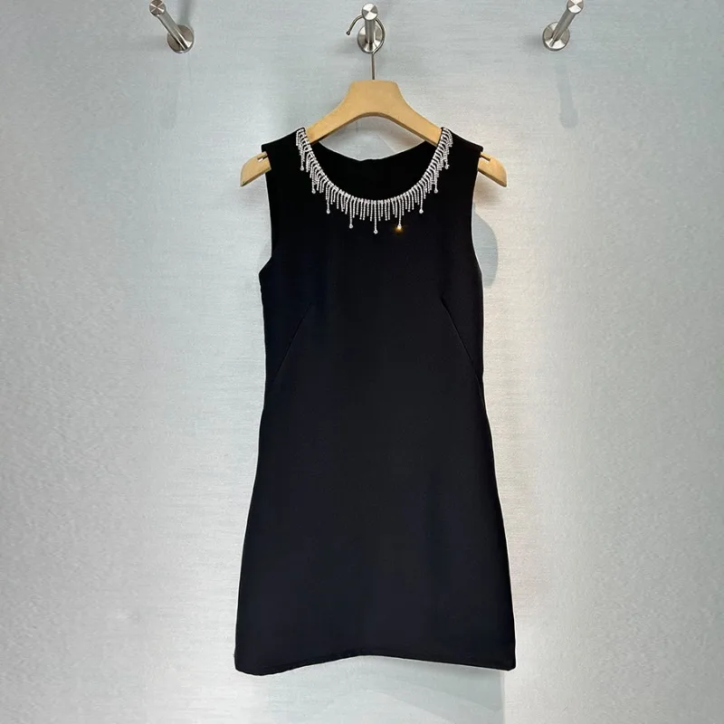 customized-miustyle-round-neck-black-nail-bead-sleeveless-dress-with-elegant-temperament-ballet-leotard