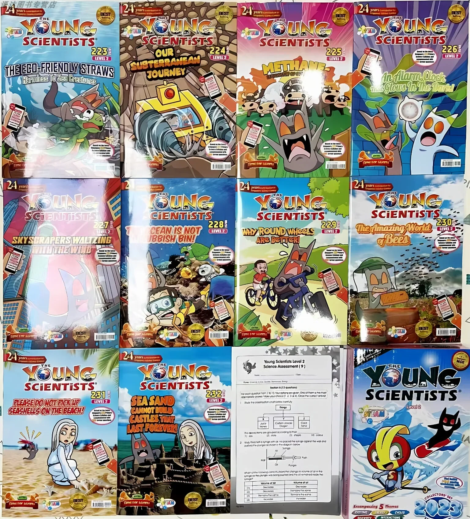 40 Books The Young Scientists Level 1 to 4/ 2024 Collector's Set SAP Singapore Science Journal Comics English Picture Book