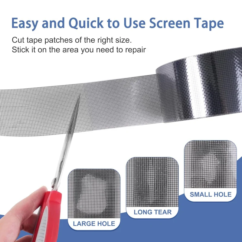 2 in x 49 FT Window Screen Repair Kit, Screen Repair Tape, Strong Adhesive, Waterproof, High Viscosity Screen Patch R