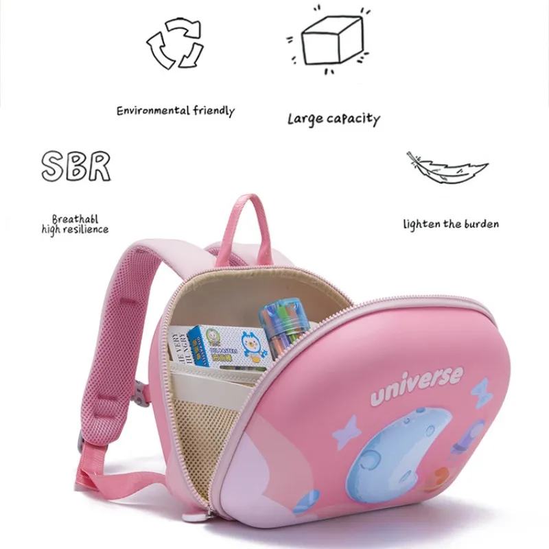 Mochila escolar leve para meninos e meninas, mochila infantil de ombro, 3 dimensões, nova, de 2 a 6 anos