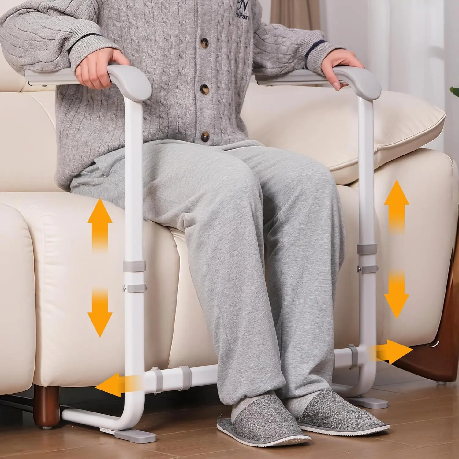 

Adjustable Couch Stand Assist with Handrails, Supports Up to 400 LBS for Elderly and Disabled, Sofa and Chair Lift Aid