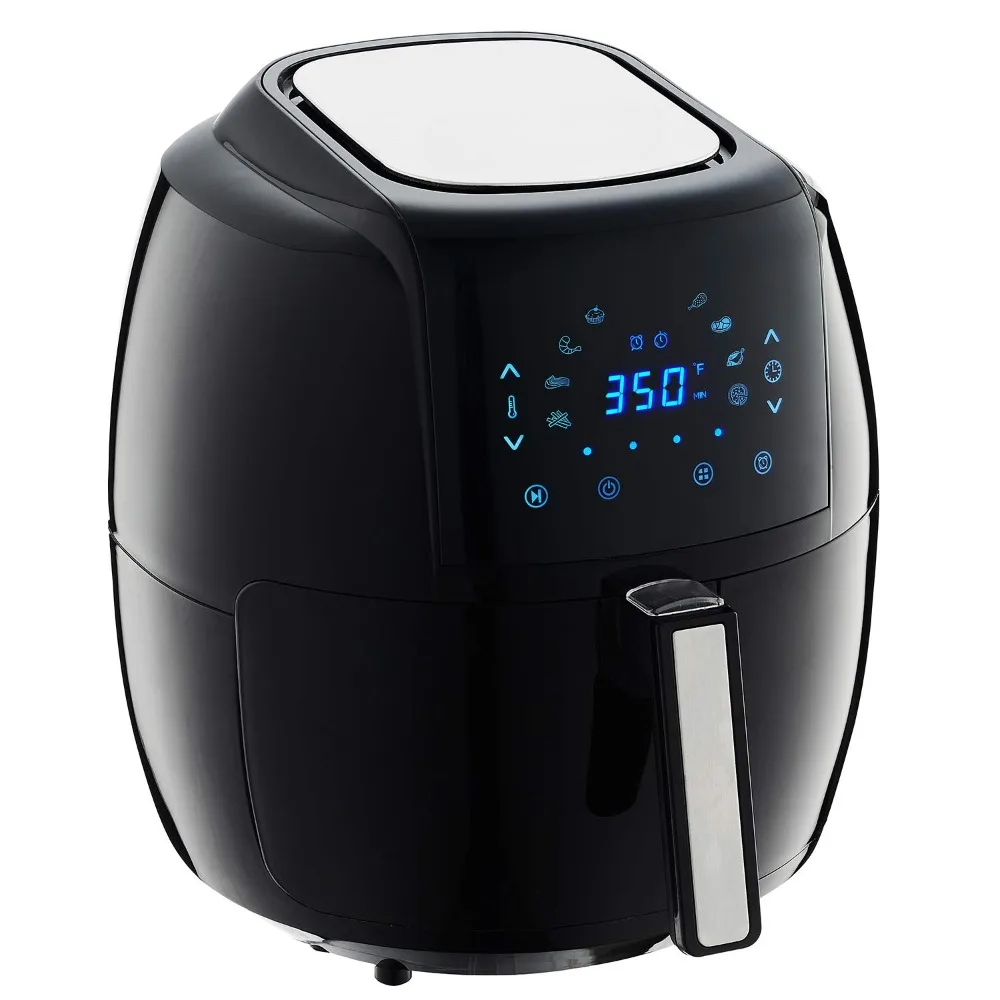 1700-Watt 5.8-QT 8-in-1 Digital Air Fryer with Recipe Book, Black