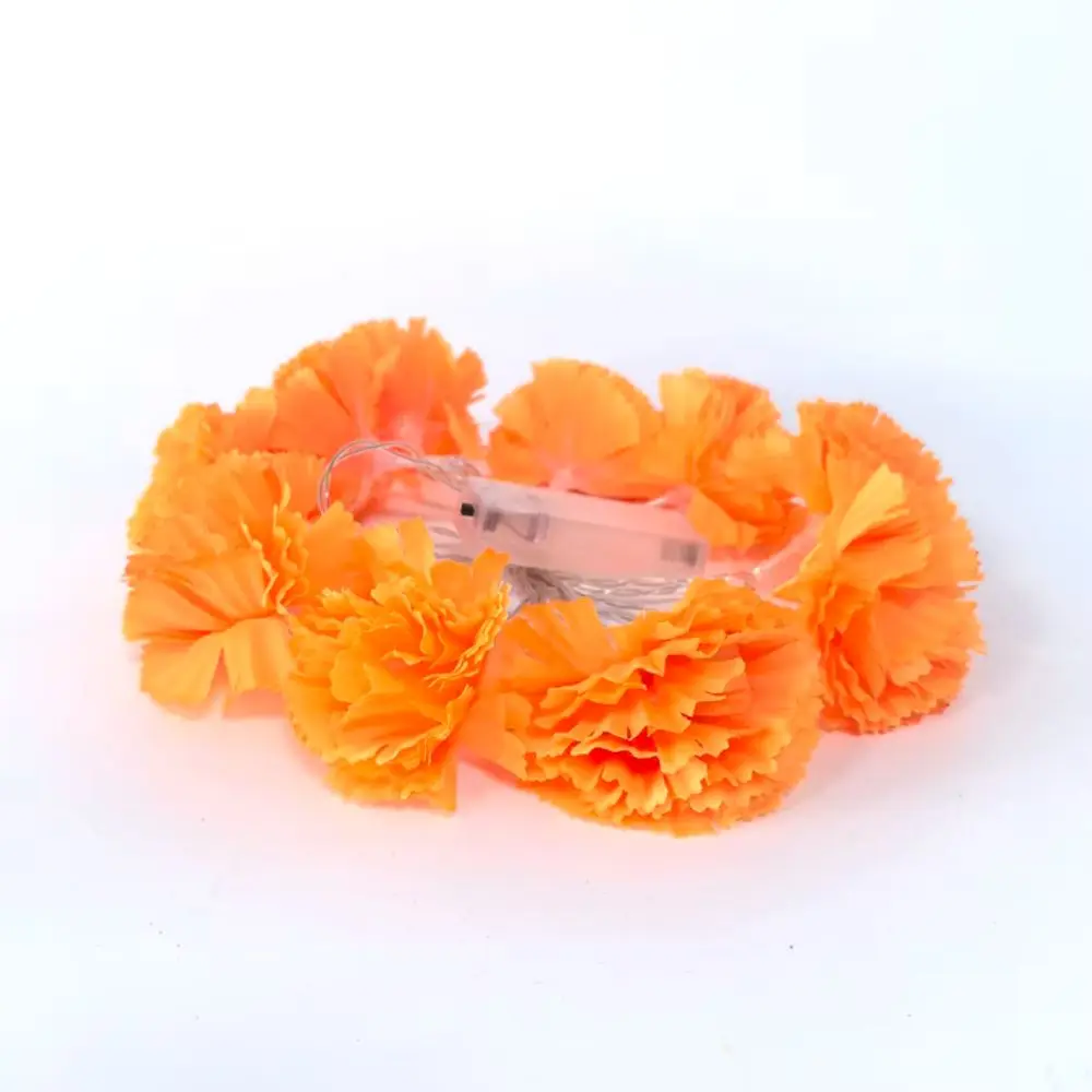 Mexican Style Halloween Marigold Led Lights Warm Light Orange DIY Garland String Lights Festive Atmosphere Battery Operated