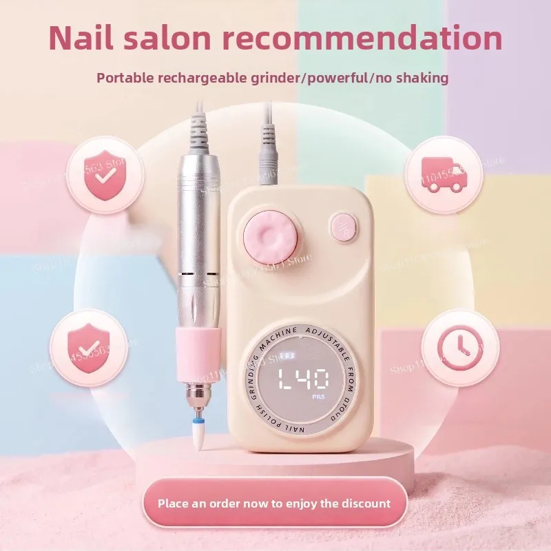Portable Rechargeable Electric Nail Grinder, Wireless USB Socket Nail Remover Machine for Manicure & Nail Shop Use