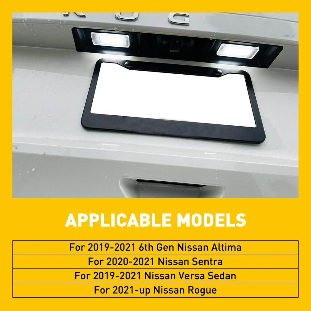 日産セントラ/ヴァーサセダン（2019-2021）/ローグ用ナンバープレートライト、6000KホワイトLED、2個セット、12V、超高輝度