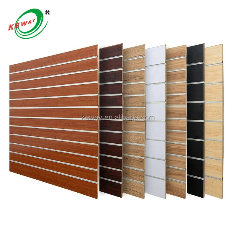 Wholesale Slatwall Panels 18mm Display Stand MDF Slotted Board for Store Shop