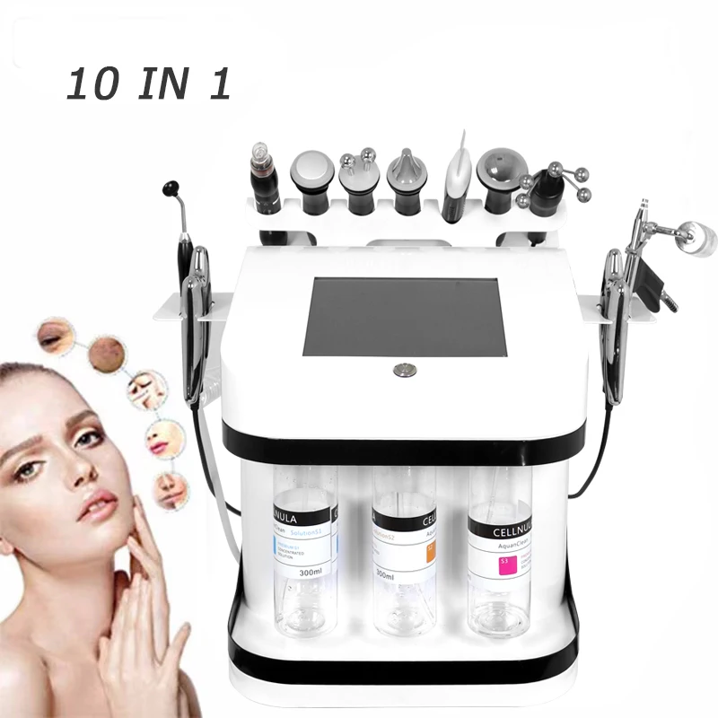 

10 in 1 Dermabrasion facial Machine H2o2 Aqua Peeling Lift Skin Bubble Moisturizer Oxygen Hydro Facial Machine