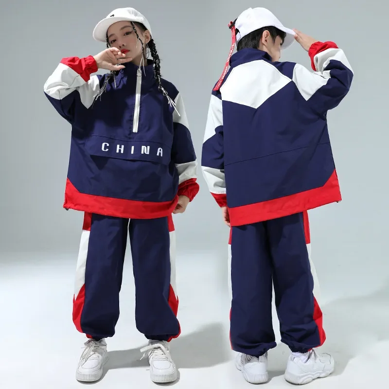 Kids Students Fashion Sport Pullover Jacket Pant 2 Pieces Sets Children Teen Boys Girls Loose Casual Coat Trousers Tracksuits