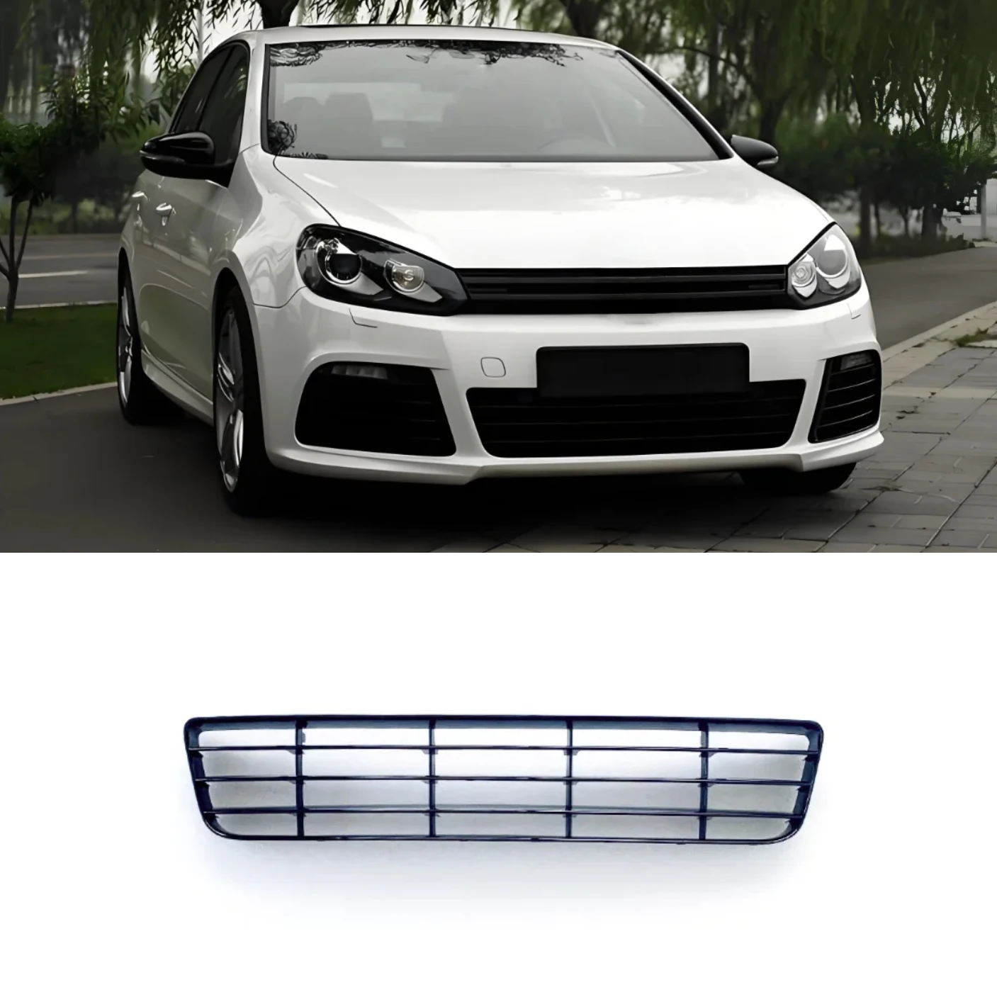 

For Volkswagen Golf 6 R20 Lower Bumper Grille ABS Black Front Lip Mesh Grill Replacement Tuning Parts