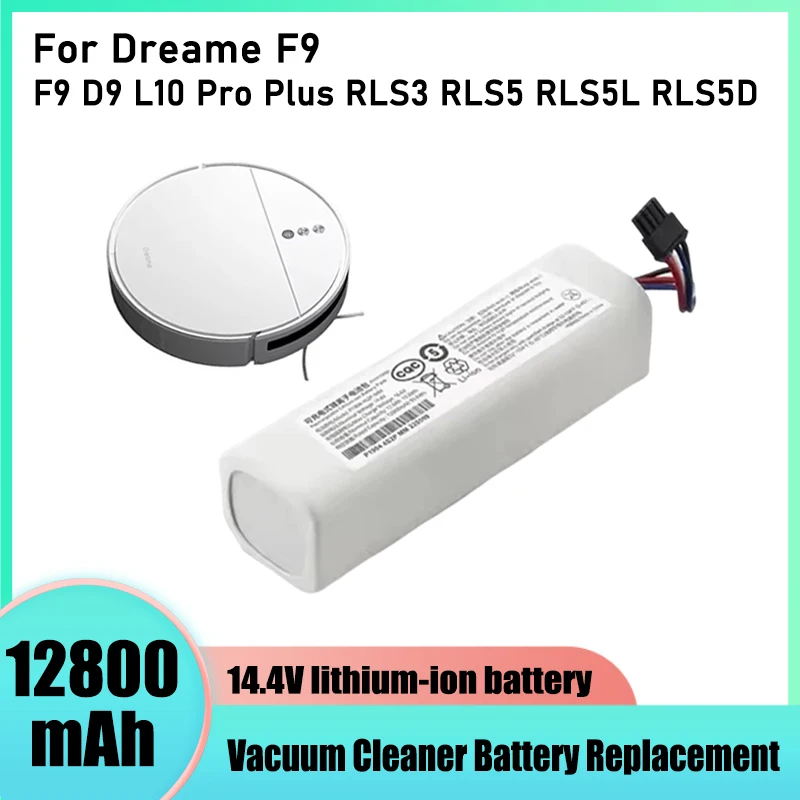 For Dreame F9 D9 L10 Pro Plus S10 S20 X10 Robot Vacuum Cleaner Rechargeable Battery, 12800mAh 14.4V