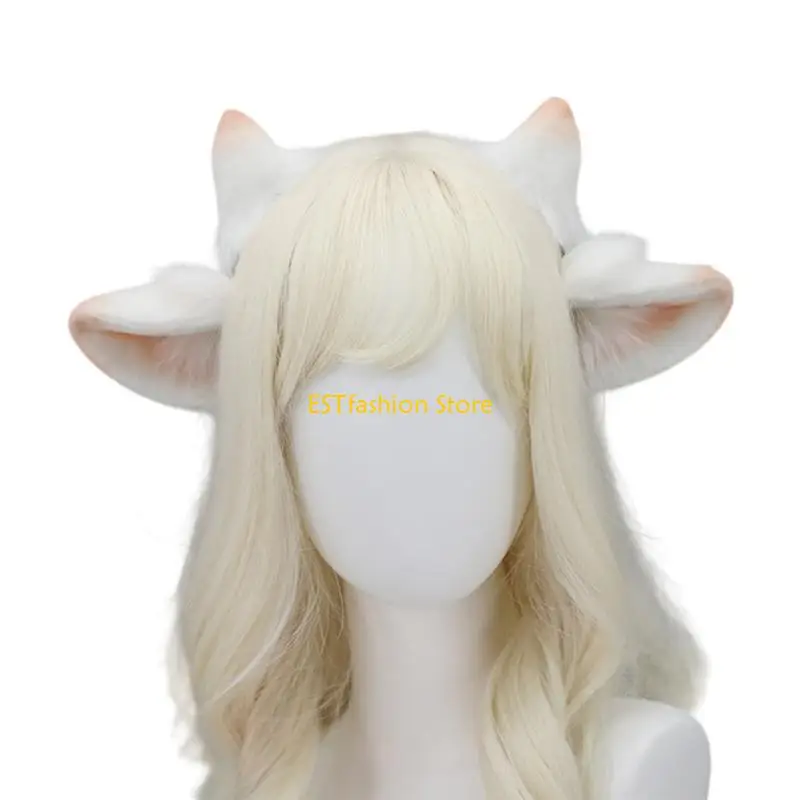 

Y5GC Bendable Sheep Ear Hairhoop Anime Headband Halloween Cosplay Dress Up Hairband