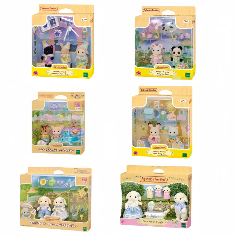 

In Stock Sylvanian Families A Set Kawaii Cute Doll Decoration Model Small House Playmate Animal Flocking Doll Birthday Gifts