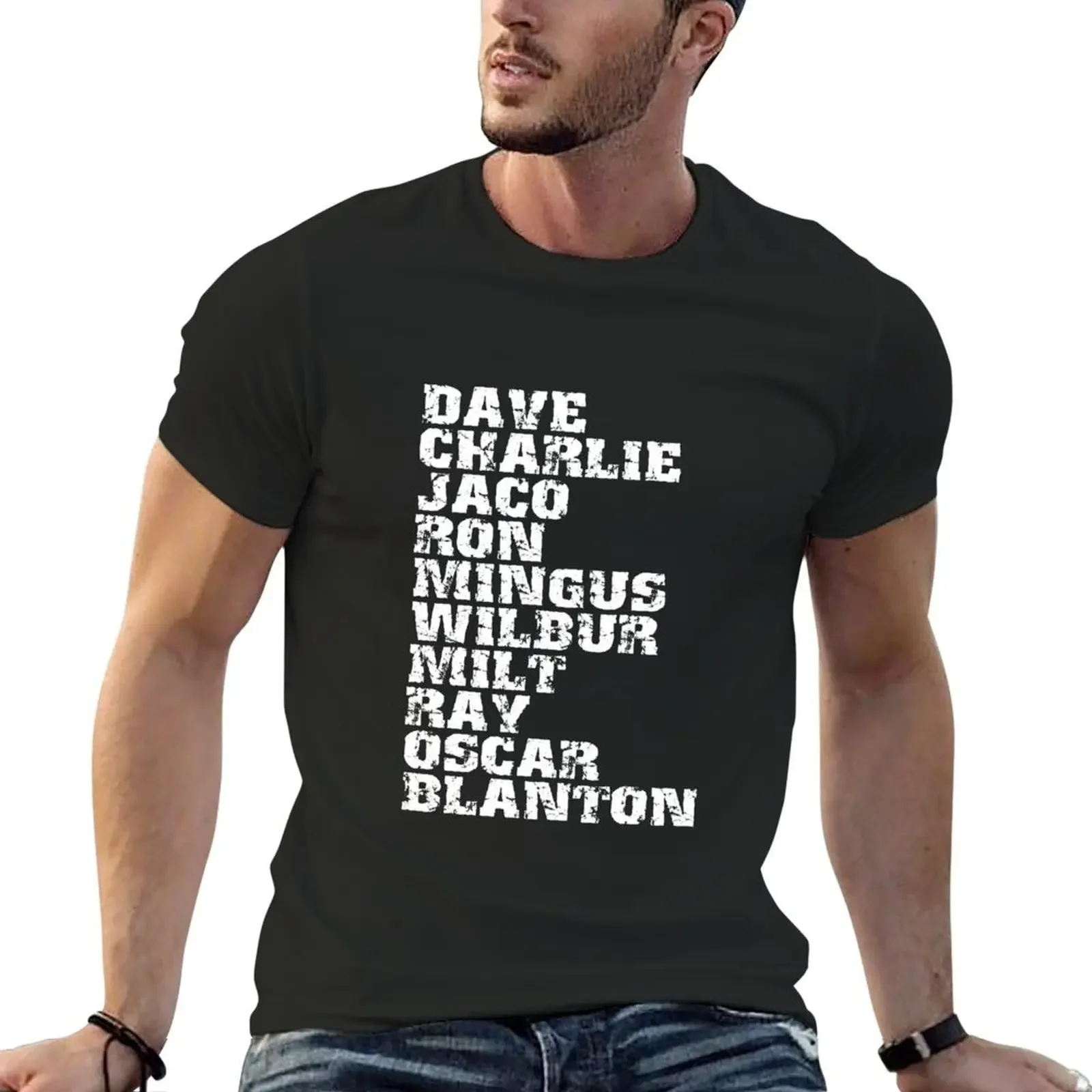 

Famous Influential Jazz Bass Players List T-Shirt cute tops customizeds oversized t shirts for men