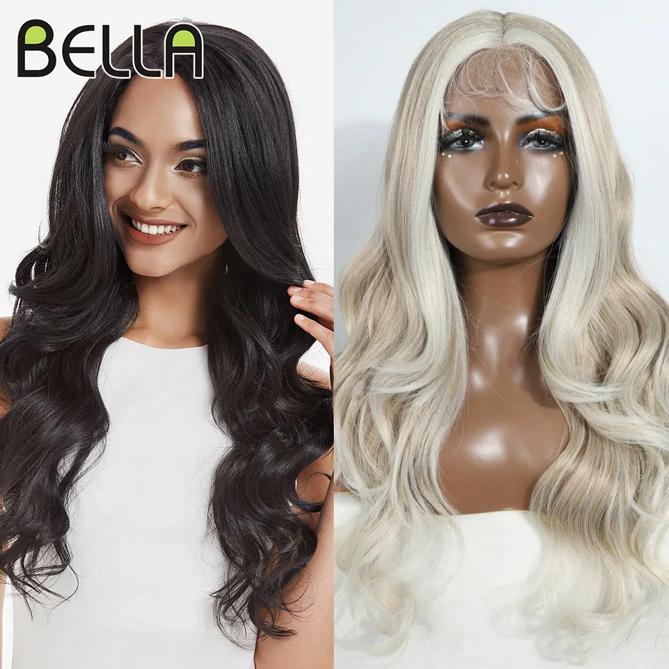 

Парики Bella Body с волнистыми частями, синтетические волосы для косплея, светлые термостойкие волосы с эффектом омбре, глубокие волнистые волосы для чернокожих женщин