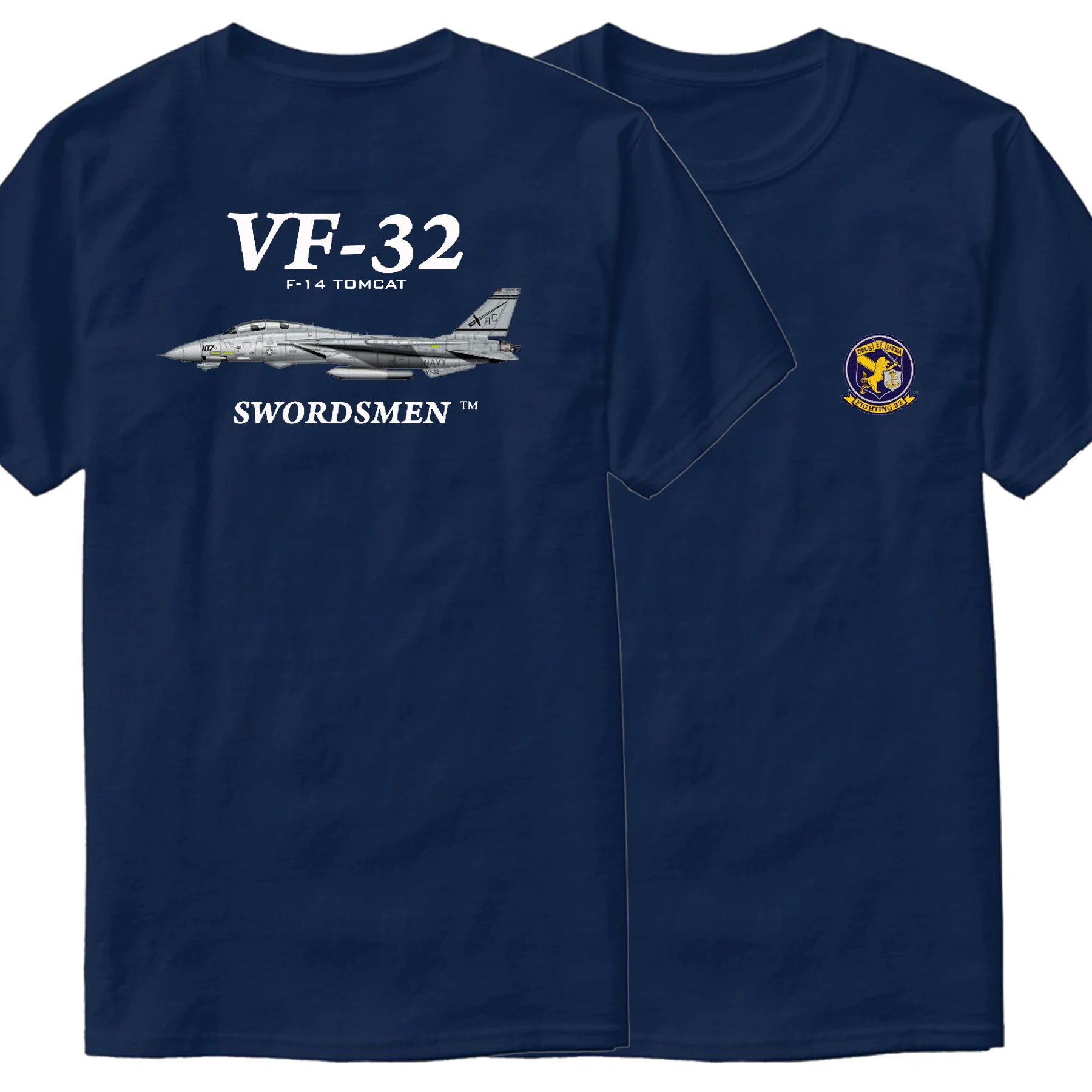 Naval VF-32 Swordsmen Squadron F-14 Tomcat Fighter T-Shirt Short Sleeve Casual 100% Cotton O-Neck Summer Mens T-shirt