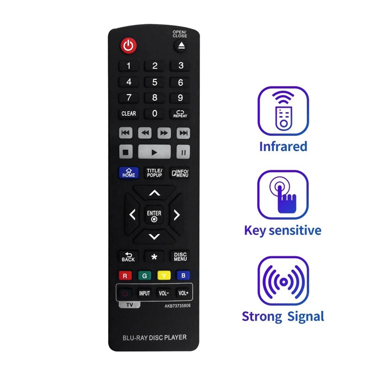 Replace AKB73735806 Remote for LG Blu-Ray Player UBK90 BP330 BP430 BP430N BP530 BP540 BPM54 BP735 BP735B BP550 BP630&Y96A