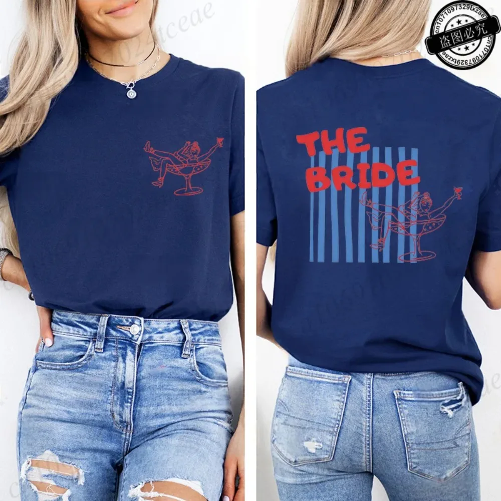 The Bride Club Junggesellinnenabschied T-Shirt Damen Retro Grafik T-Shirt Brautmode Brautjungfern-Team Top 2026 Hochzeitsoutfit – Detail 13