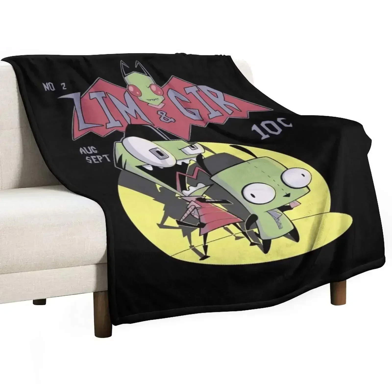 

Zim and Gir Throw Blanket halloween for babies Beach Blankets