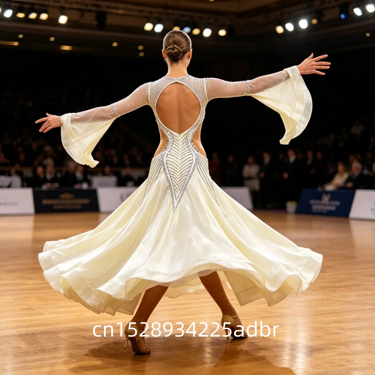 Ballroom Dance Competition Dresses for Women Modern Dance Costumes Standard Tango Waltz Dress Stage Wear Clothes Long Sleeve