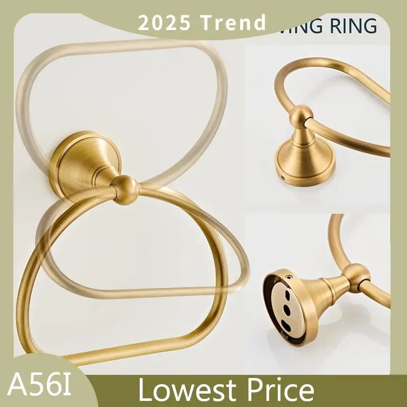 

ABDD Antique Toilet Paper Holder Towel Ring 1Set, Hand Towel Holder Roll Paper Hanger Bathroom Hardware Wall Mounted