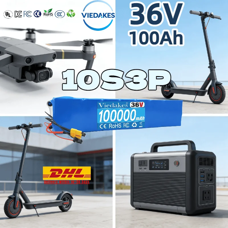 

Trending-Hot✅10S3P 36V 100Ah 18650 lithium battery with XT60+DC/XT30+JST port suitable for Xiaomi M365/M365pro electric scooter
