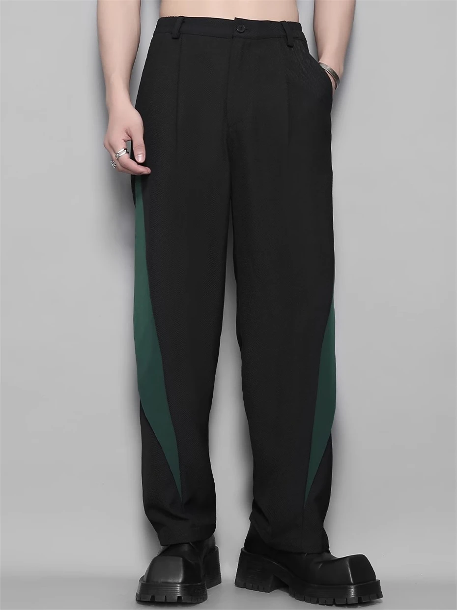 Irregular Patchwork Casual Pants Mens Streetwear Punk Y2k Suit Trousers Men Harajuku Baggy Hip Hop Autumn New Wide-leg Pant Male