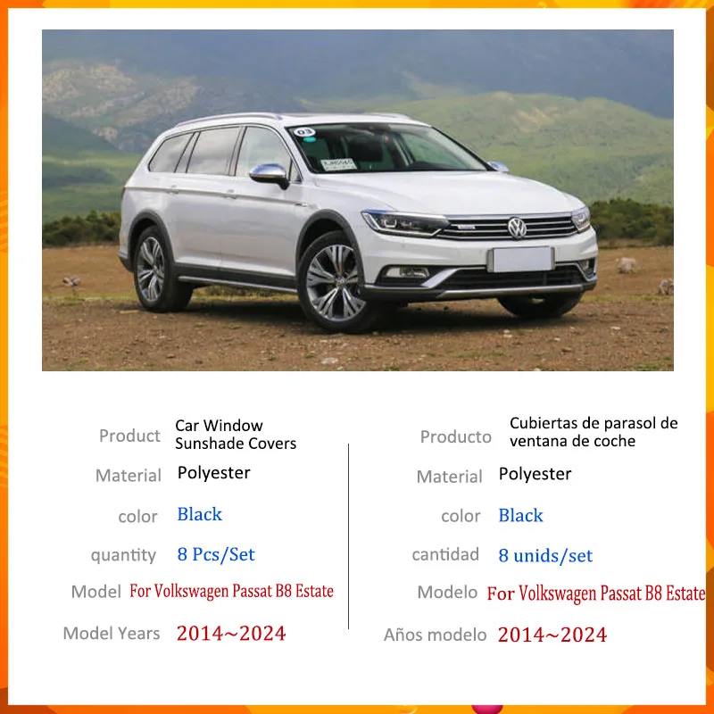 Sun Shade For Volkswagen VW Passat B8 Estate 2014~2024 Car Full Coverage Sunshade Windshield Side Window Sunshade Accessories