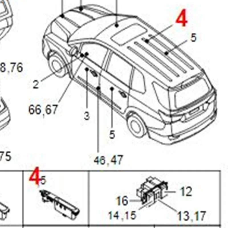 Car Glass Lifter Button for SsangYong Rodius 2004 2013 2009 8583121500 85831-21500