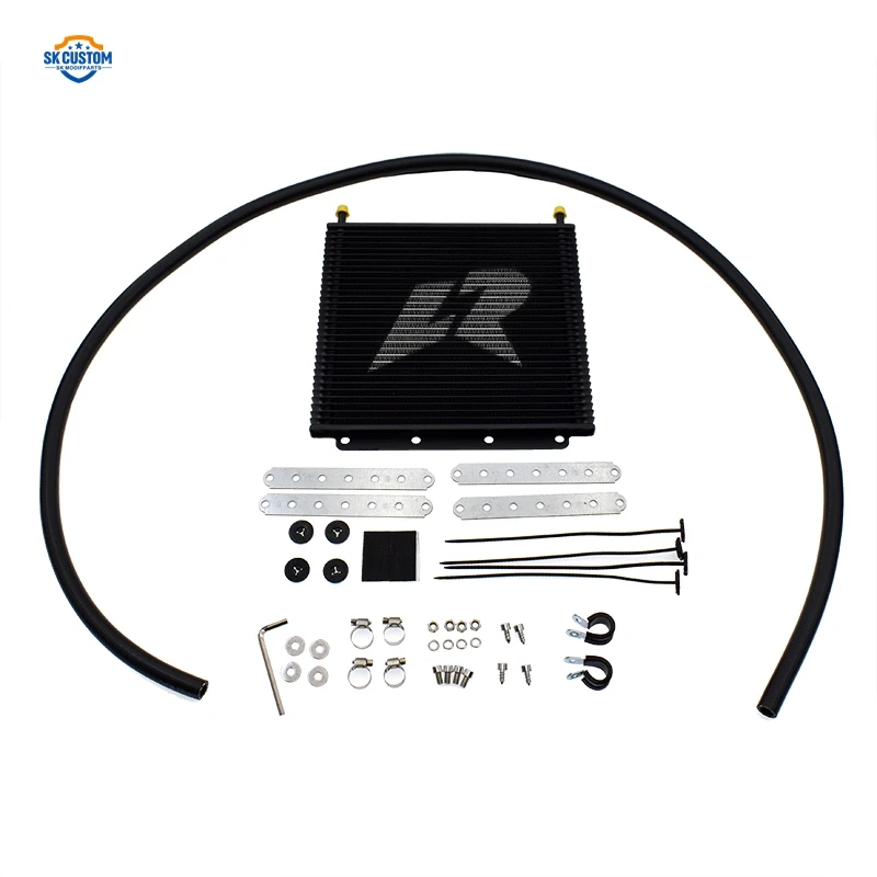 SK CUSTOM 14 19 25 Kit de enfriador de aceite automático de 32 filas Kit de radiador de aceite de caja de cambios universal de aluminio