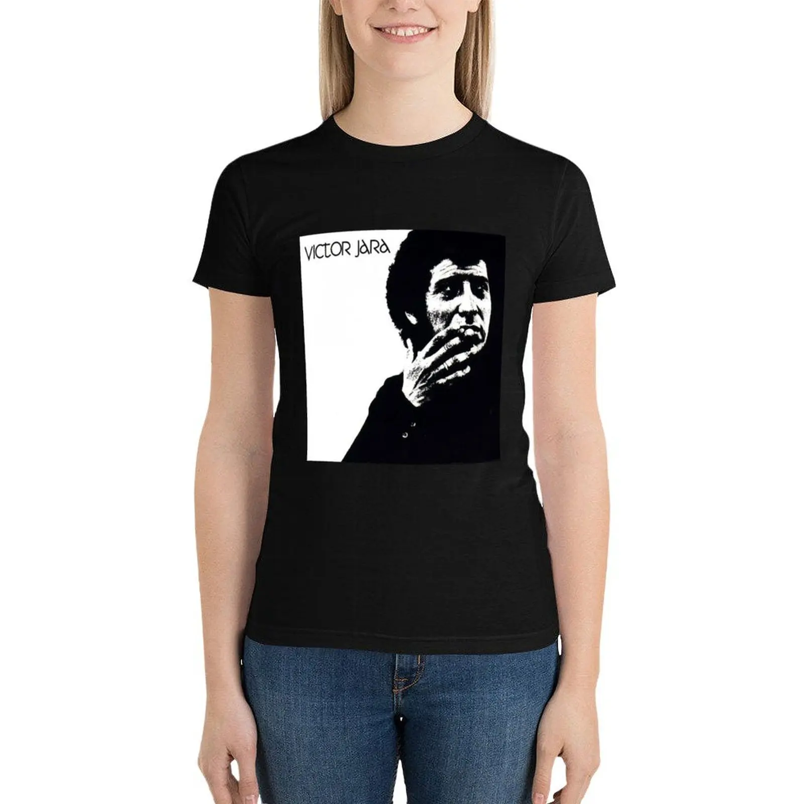 portrait of victor jara. T-Shirt shirts graphic tees summer clothes tees plus size t shirts for Women loose fit