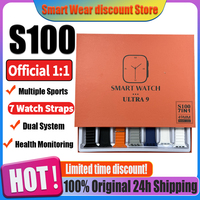 2025 New Smartwatch S100 Ultra 7 Watch Straps 2.2HD Amoled Circular Screen Monitoring Reloj inteligente with Protective Case