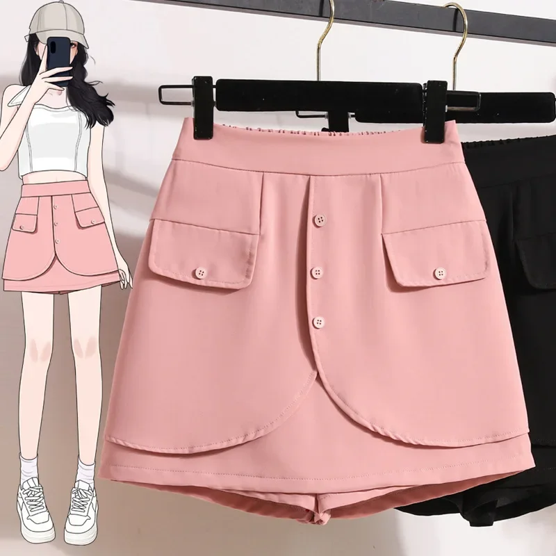 

Suit shorts female summer 2024 new fashion temperament plus size cool casual skirt pants A-line skirt slim skirt women pants