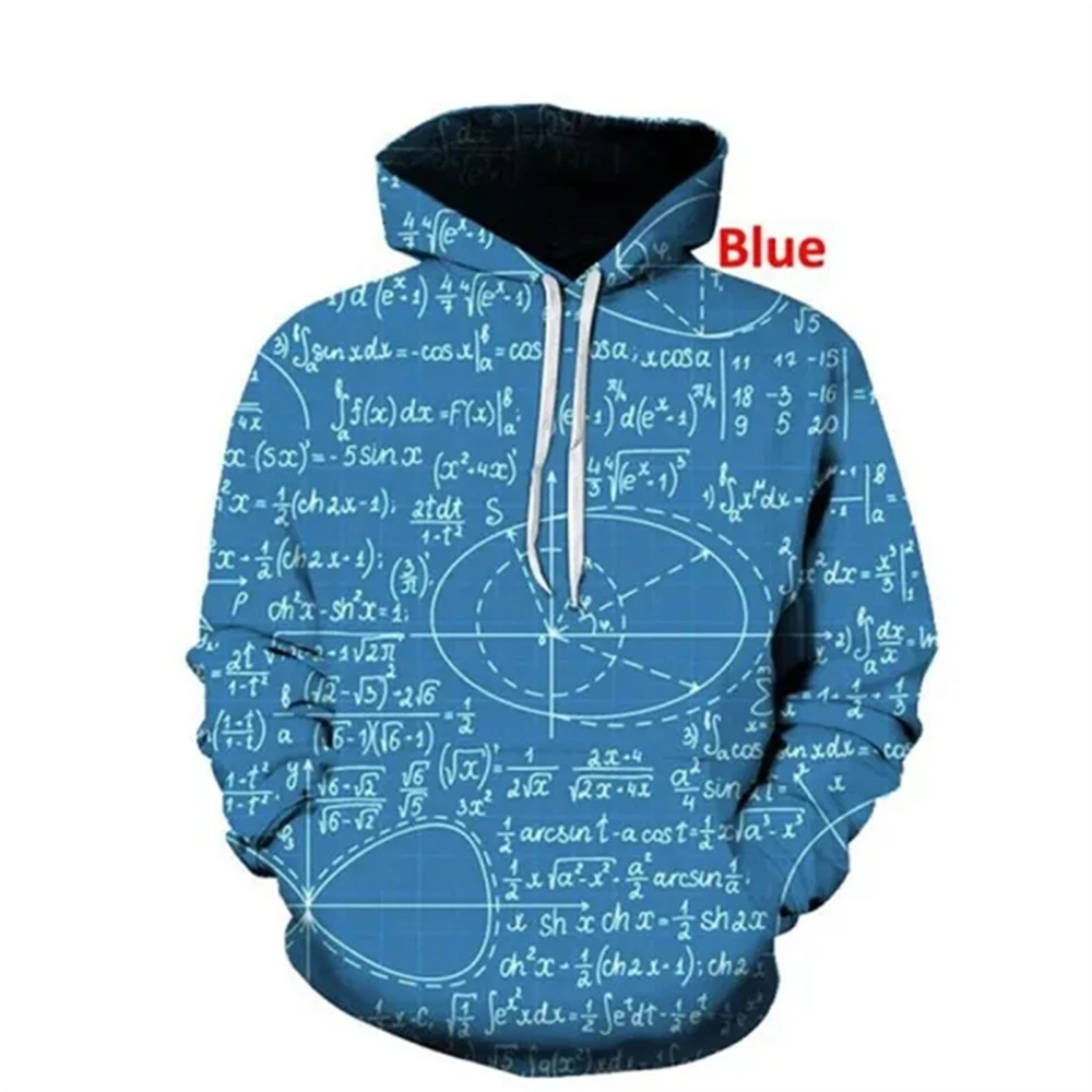 

Funny 3D Hoodies Mathematical Formula Spring Autumn Streetwear Shirt Men Oversized Soft Hoody Math Enthusiast Men's Sweatshirt