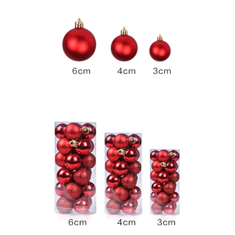 Pendentif goutte pour décoration d'arbre de Noël, artisanat du Nouvel An, décoration d'intérieur, boule de Noël facilement ble, 3 cm, 4 cm, 6cm, 24 pièces