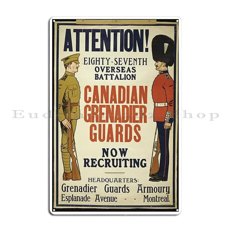 خمر Ww1 الحرب التوظيف العسكري الرجعية لوحة معدنية المشارك المرآب تصميم مخصص الكلاسيكية غرفة المعيشة تين تسجيل ملصق