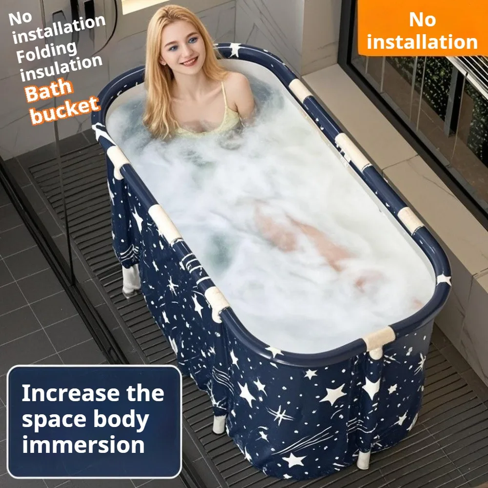 1 Multi-Functional Bathroom, Adult Folding Bathtub, Rectangular Flat Portable Bathtub, SPA Relief Package for Relaxation