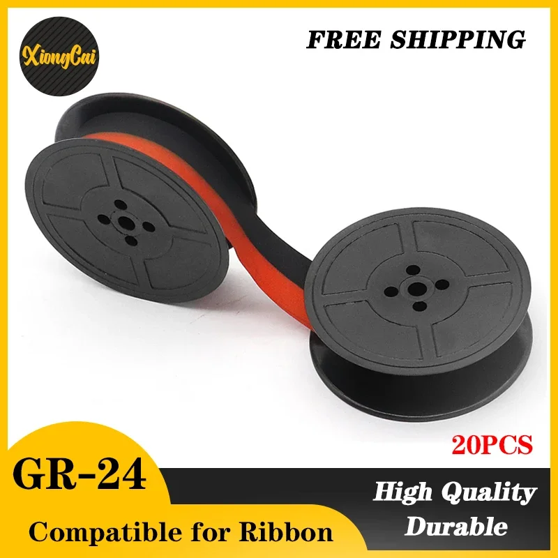 GR24BR Typewriter Carbon Ribbon Holder GR24 Universal Twin Spool Calculator Ribbon Calculator Ribbon Adding Machine (Black/Red)