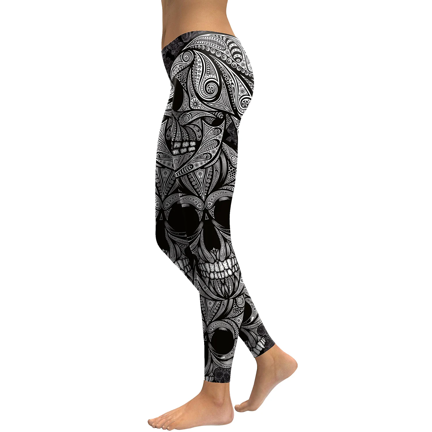 Zawaland Halloween Carnival 3D Printed Leggings Sexy Push Up Leggins Punk Steampunk Women Seam Fitness Running Pants