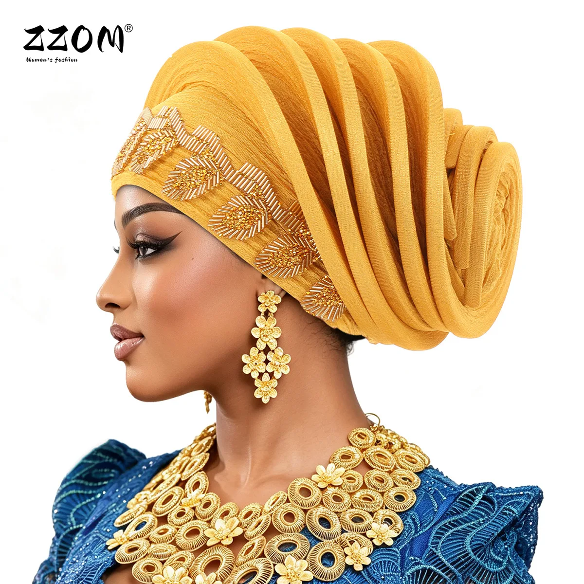 Already Made African Headtie Turban Caps for Lady Head Wraps Nigerian Wedding Auto Gele Party Headgear Headpiece Hat Outfits