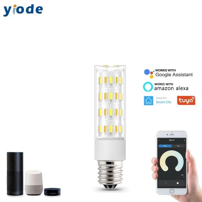 

Tuya WiFi E11 E12 E17 Dimmable 5W Smart LED Bulb Light 120V Energy Saving Lamp 120V Smart Home Control By APP Alexa Google