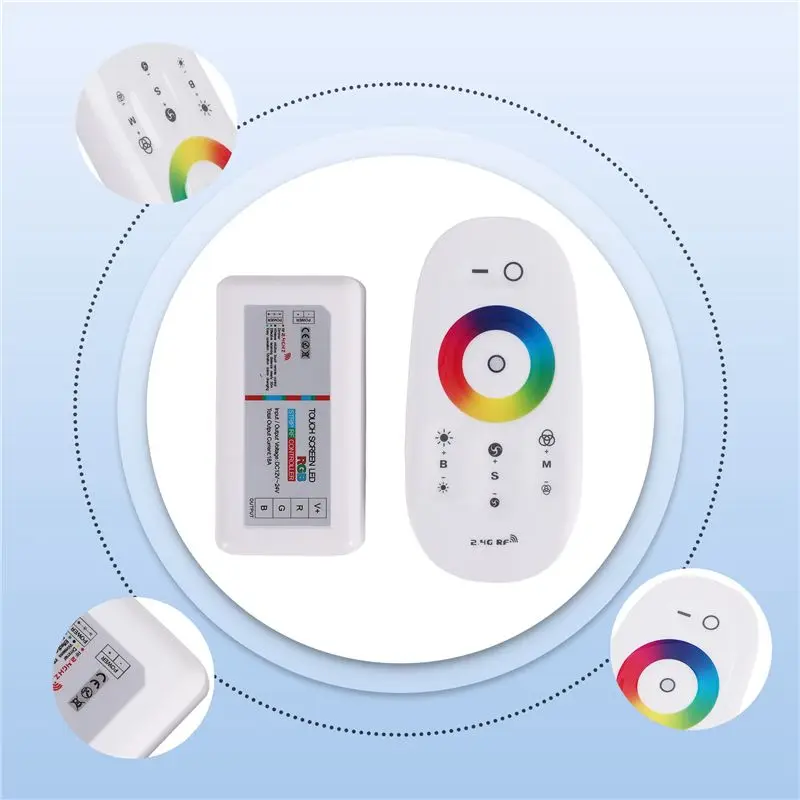 AWAH RF LED Remote Controller 2.4Ghz Wireless RF Touch LED RGB Dimmer Controller For 5050 3528 RGB LED Strip Light 12V/24V