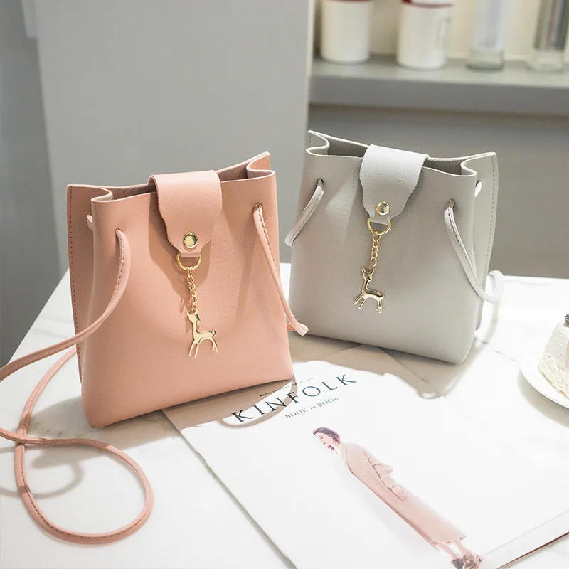 Portable Women Shoulder Bags Casual Fashionable Crossbody Bags PU Leather Mini Handbags Retro Solid Color Female Messenger Bag