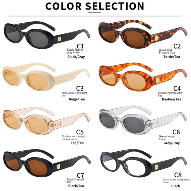 Occhiali da sole ovali moda retrò donna uomo occhiali da sole classici semplici di lusso guida all'aperto pesca occhiali maschili femminili UV400