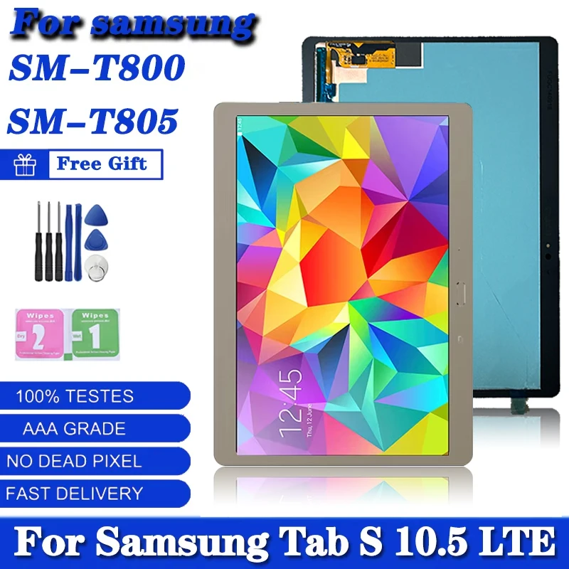 

Pop 10,5-дюймовый ЖК-дисплей для Samsung Tab S 10,5 SM-T800 с цифровым преобразователем сенсорного экрана в сборе для SM-T800 T805 T807, замена дисплея