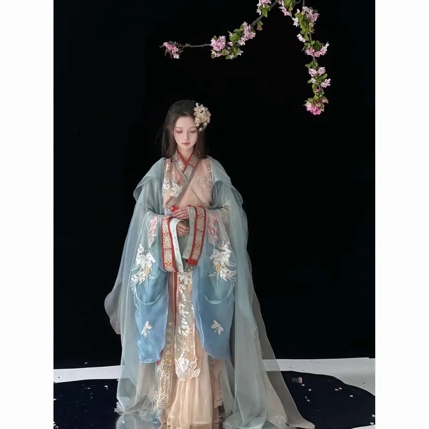 حار كرنفال هالوين تأثيري Hanfu المرأة موضة الدول المتحارب رداء الصناعة الثقيلة التطريز الخصر طول تنورة2026 #4