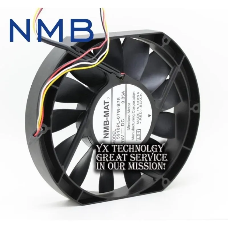 For NMB 5910PL-07W-B75 17025 17cm 170mm DC 48V 0.85A Slim Industrial Cabinet Cooling Fan
