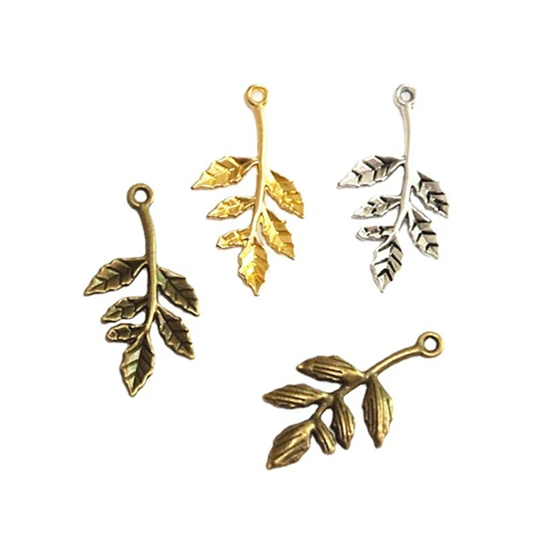 

60Pcs 17*30MM Antique Silver Plated Bronze Color Gold Color Tree Branch Charms Pendant For Jewelry Making