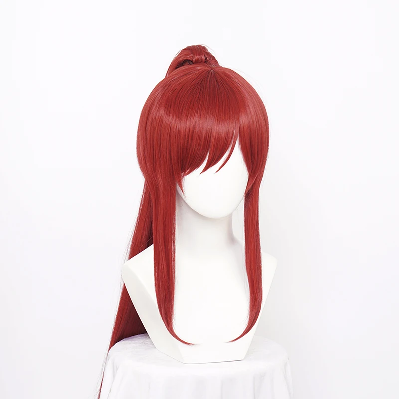 ccutoo Synthetic Erza Scarlet Cosplay Wig Women Long Red Wig Cos Anime Cosplay Wigs Heat Resistant Wigs + Wig Cap