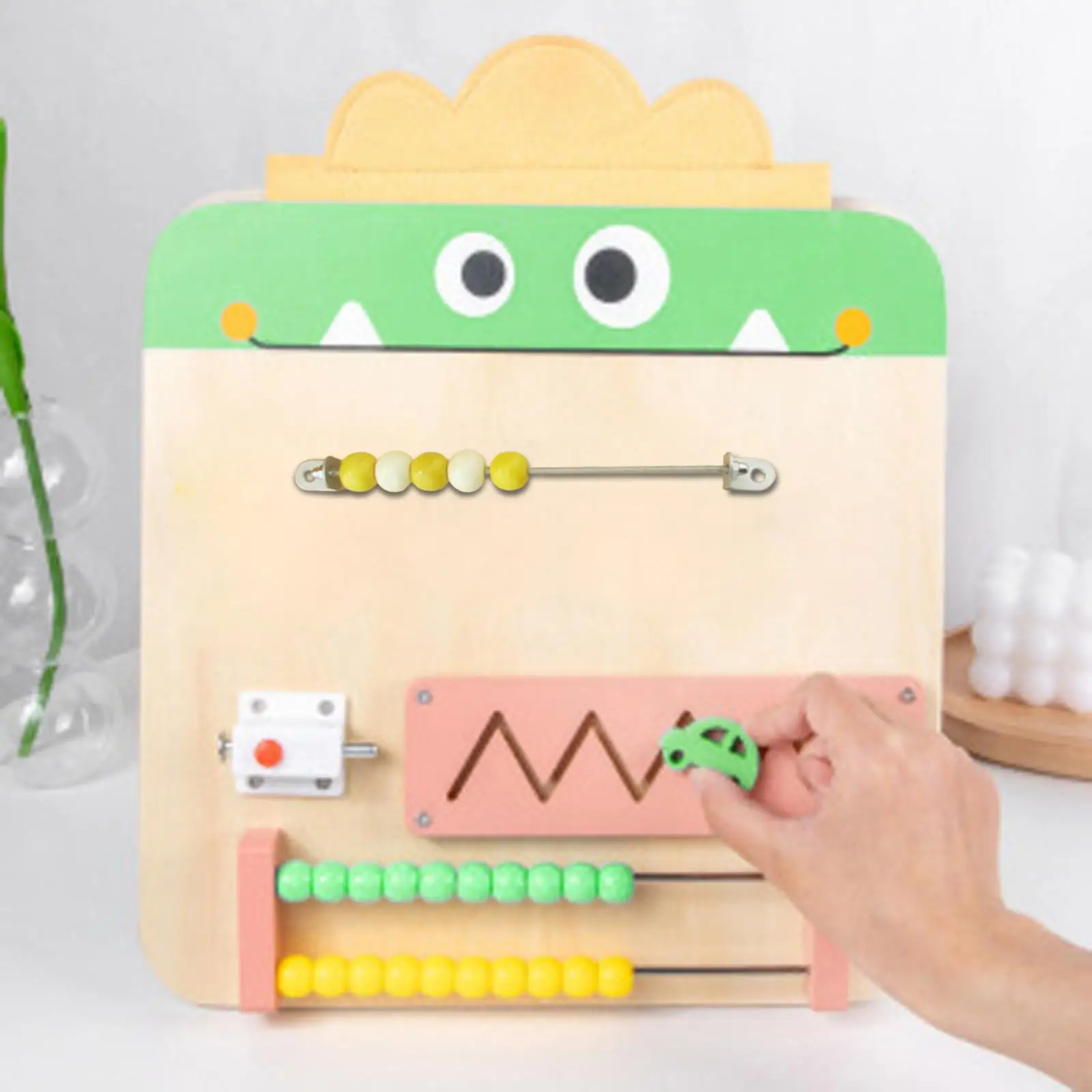 2x Busy Board DIY Aksesori Roda Putar Abacus Manik-manik Penghitung untuk Pendidikan, Kuning