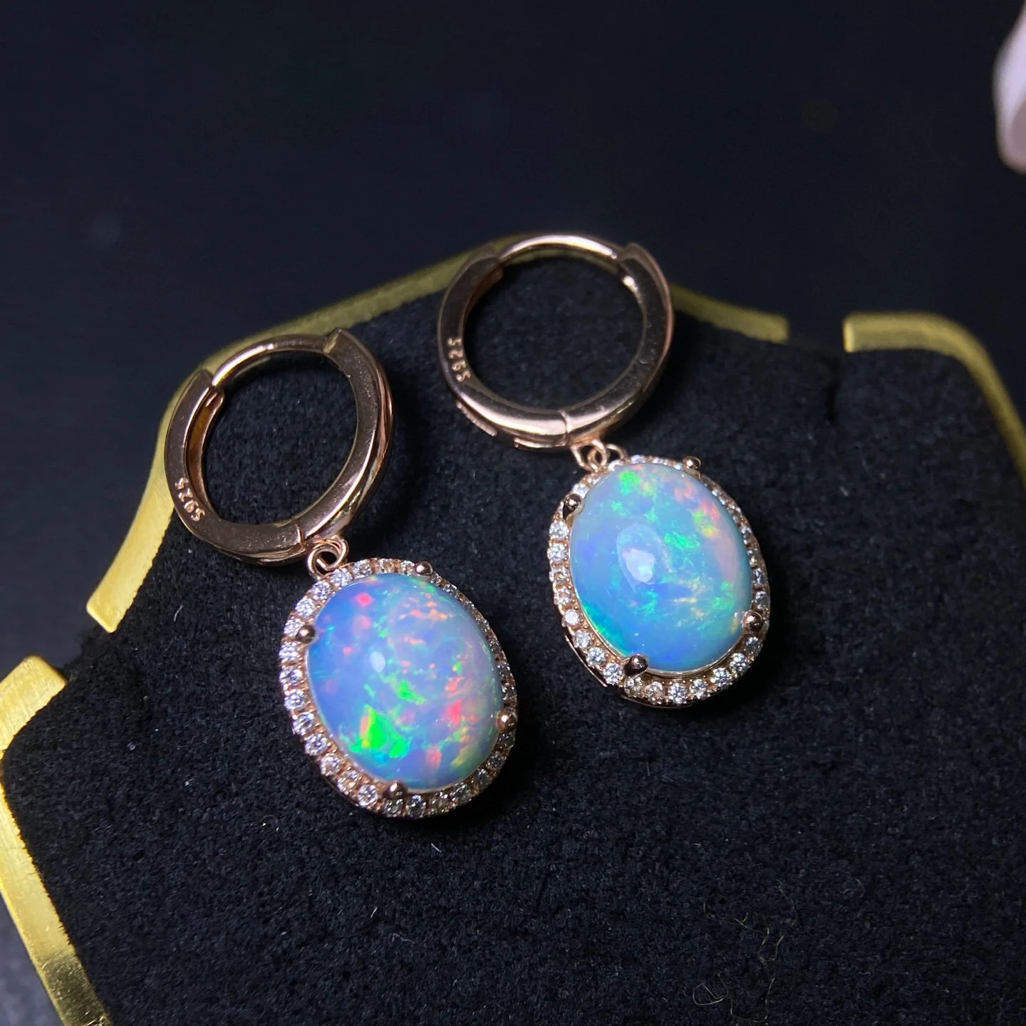 Doğal Oval Opal Sarkan Küpeler - Opal Earrings Dangle incelemesi ve fiyatı